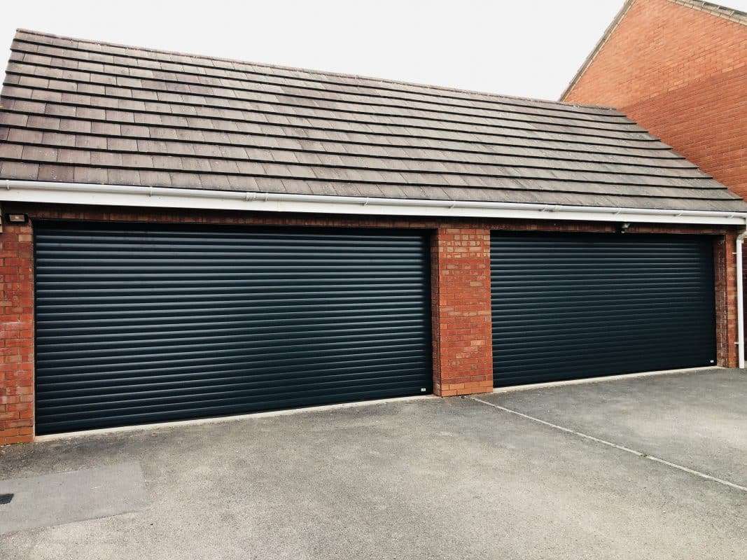 Black Double Roller Garage Door