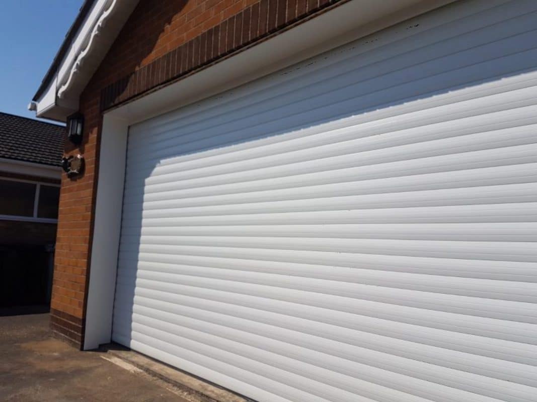 Double White Garage Door