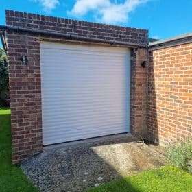 White Electric Roller Garage Doors Poole